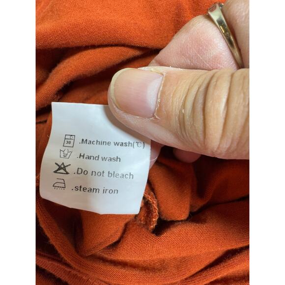 Anrabess Women’s Romper Jumpsuit Sz XL Harem Wide Leg Rust Color Spaghetti Strap - Picture 10 of 10